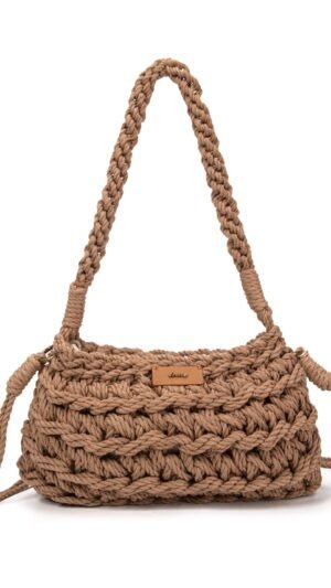 Bolso Bowling De Cuerda Trenzada Beige