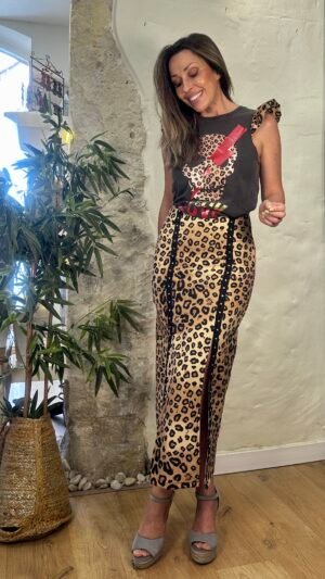Falda Leopard Larga