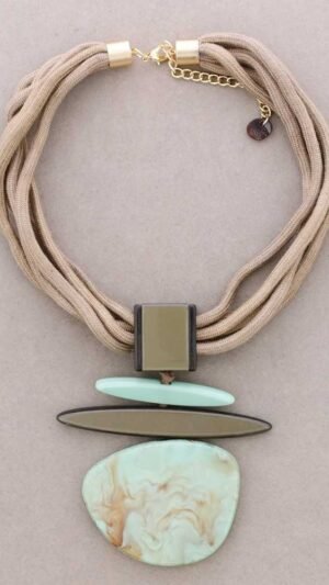 Collar Colgante Resina Aqua