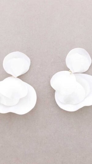 Pendientes Petalo Resina Blanco