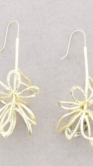 Pendientes Colgantes Flor Metal