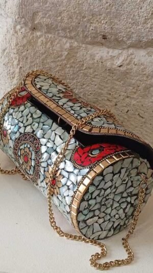 Bolso Cilindro Pidras Nacar