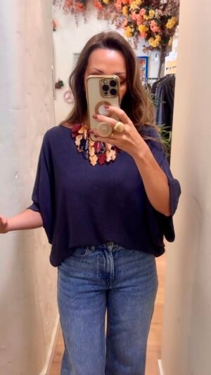 Jersey Poncho Blue Jeans
