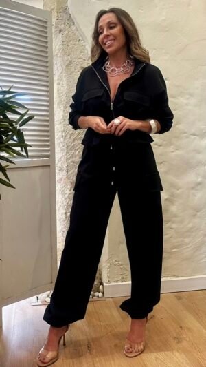 Conjunto Bomber y Bombacho Black
