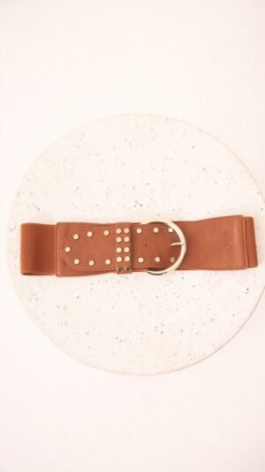 Cinturon Elastico Con Tachuelas Camel