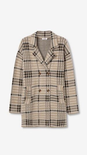 Abrigo Midi Cruzado de Cuadros
