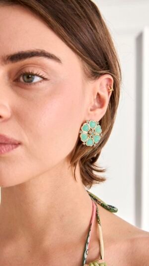 Pendiente Flor Turquesa