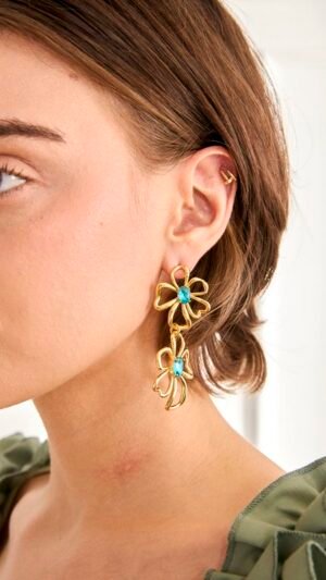 Pendientes Flor con Circonita