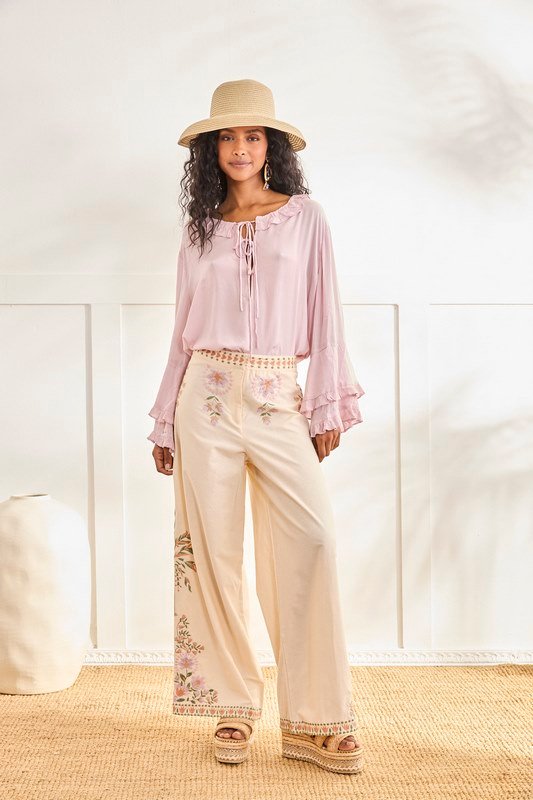 Pantalon con Bordado Durbars - Imagen 4