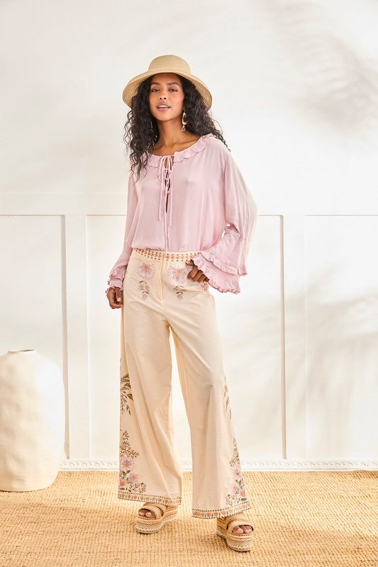 Pantalon con Bordado Durbars - Imagen 5