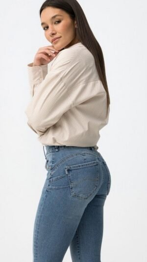 Jeans Double Up Flare Light Blue