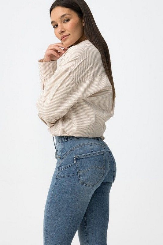 Jeans Double Up Flare Light Blue