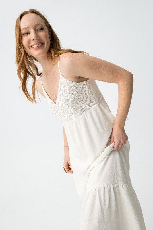 Vestido Largo Blanco Border