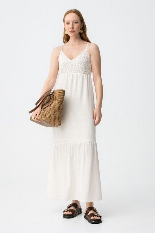 Vestido Largo Blanco Border - Imagen 2