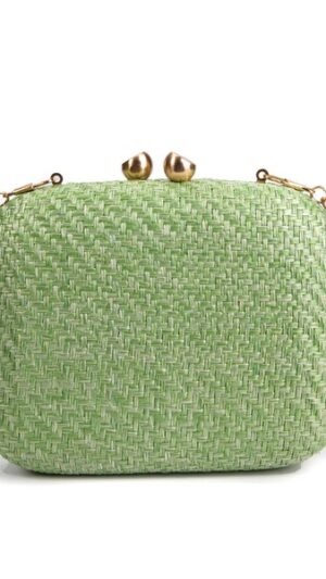 Bolso De Mano Rafia Green