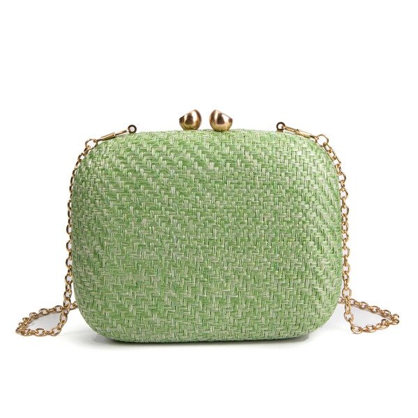 Bolso De Mano Rafia Green