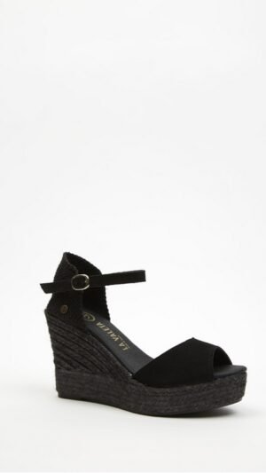 Cuña Peep Toe Black