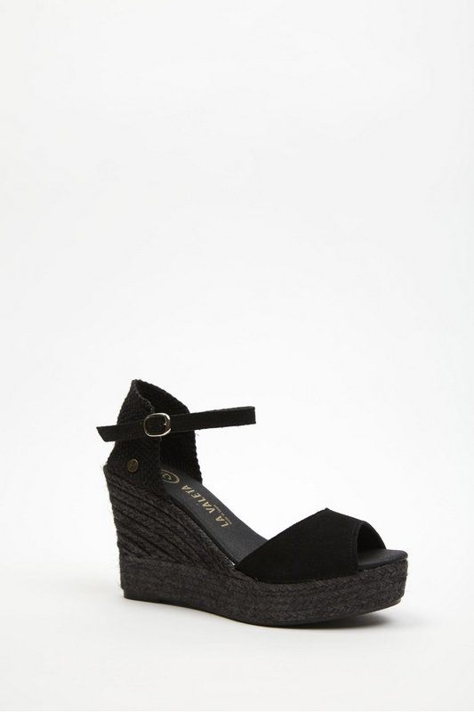 Cuña Peep Toe Black