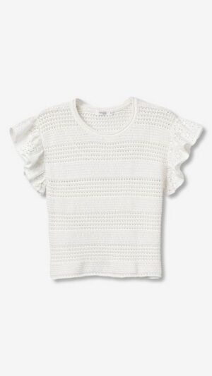 Camiseta de Punto Calado Beige