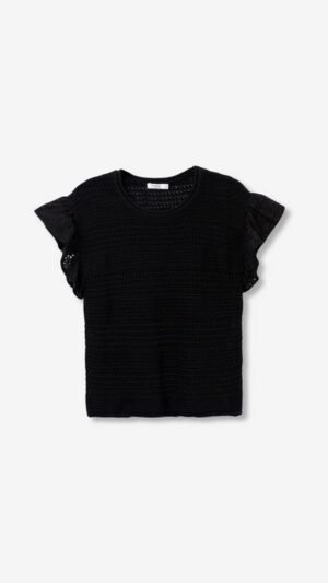 Camiseta de Punto Calado Black