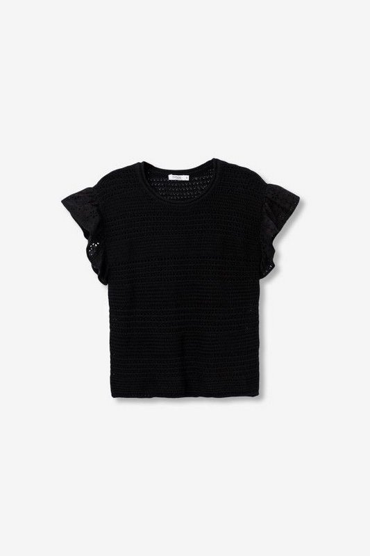 Camiseta de Punto Calado Black