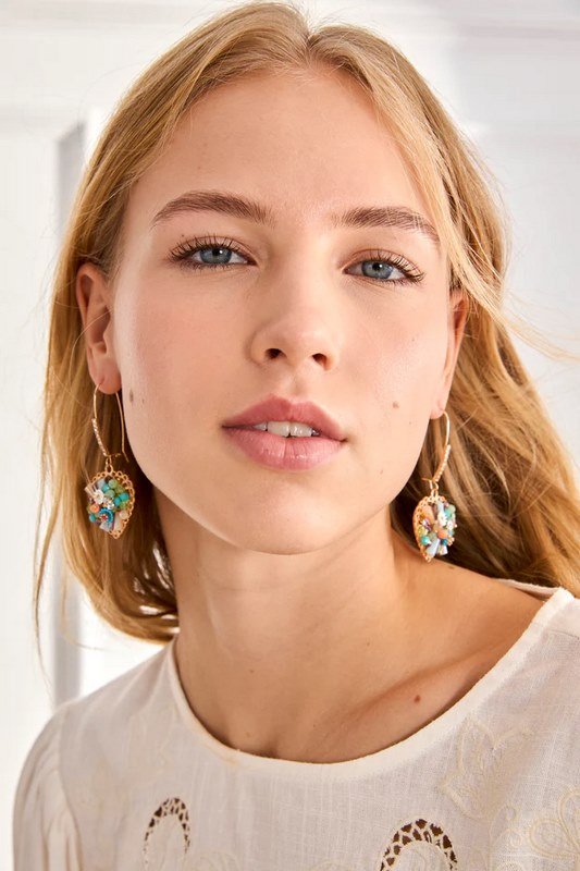 Pendientes Corazon Piedrecitas - Imagen 4
