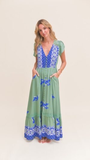 Blue Bird Carmen Maxi Dress