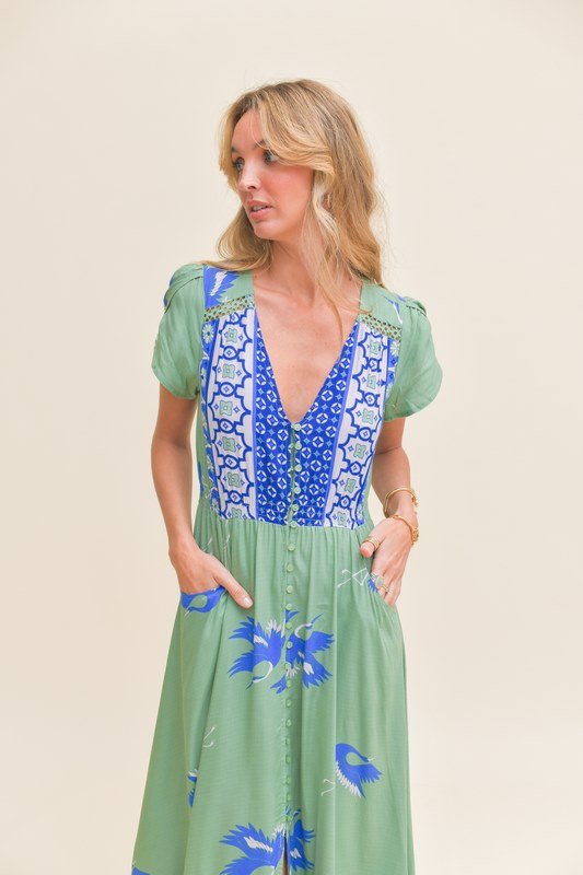 Blue Bird Carmen Maxi Dress - Imagen 3