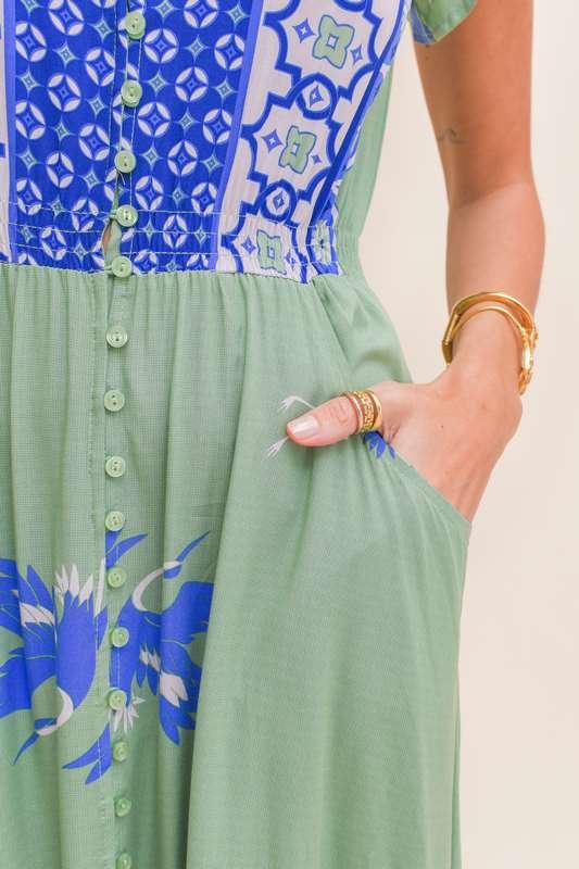 Blue Bird Carmen Maxi Dress - Imagen 5