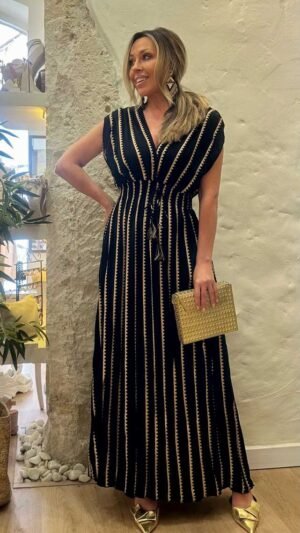 Vestido Ada Black And Gold