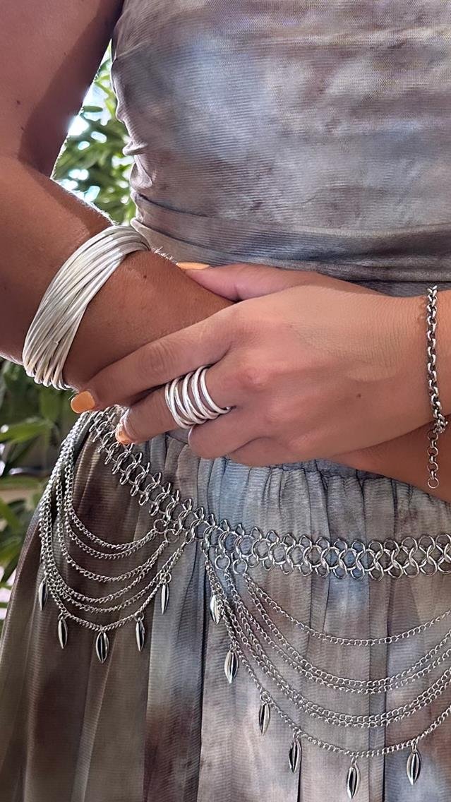 Pulsera Multi Anillas Plata