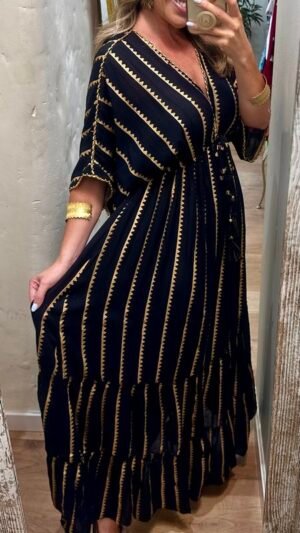 Vestido Mariposa Black and Gold