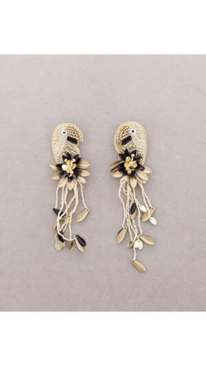 Pendientes Tropical Black White
