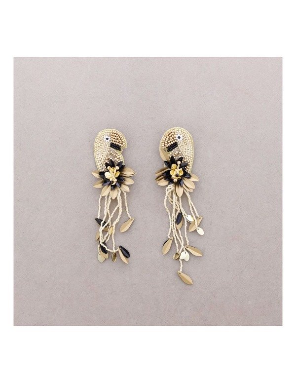 Pendientes Tropical Black White