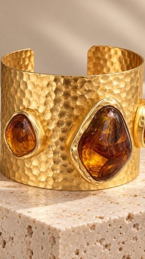 Brazalete Ancho 3 Piedras