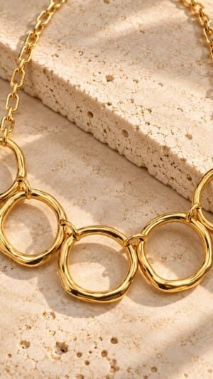 Collar Corto Acero Circulos