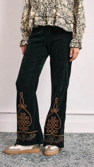 Pantalon De Terciopelo Bordado