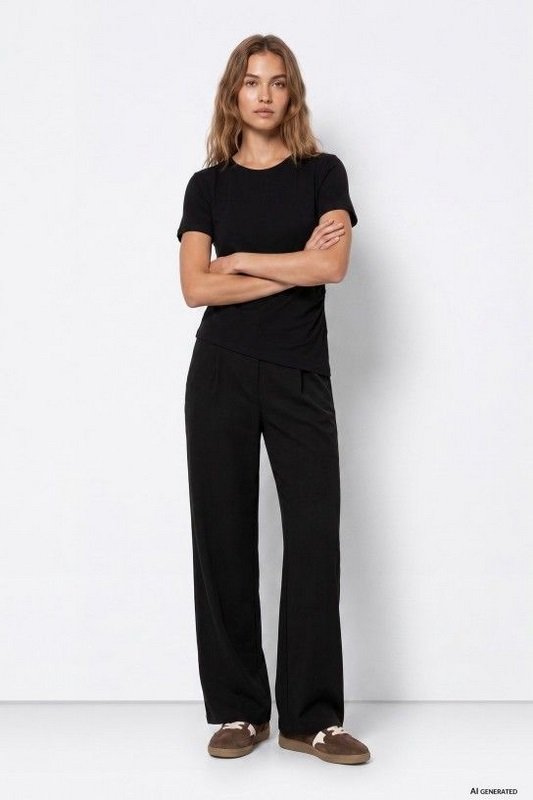 Pantalon Ancho Pinzas Black