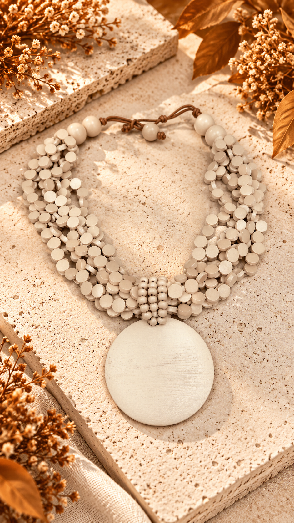 Collar Medallon Madera - Imagen 3