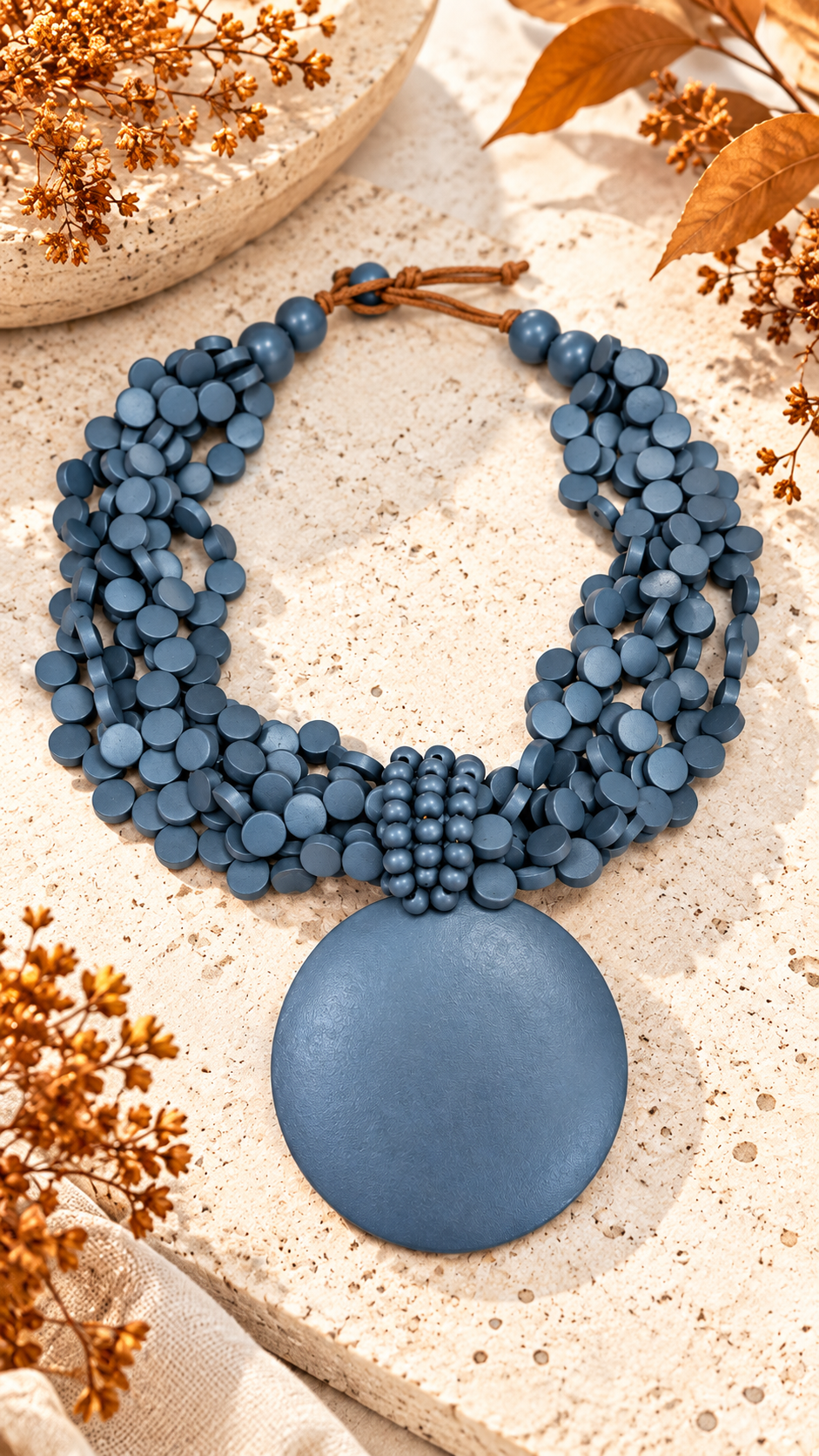 Collar Medallon Madera - Imagen 2